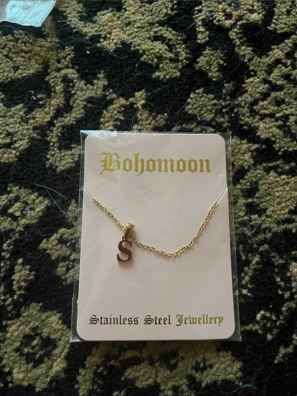Gold Initial S Necklace